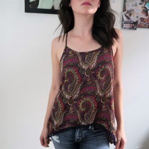 Paisley Open Back Flowy Tank